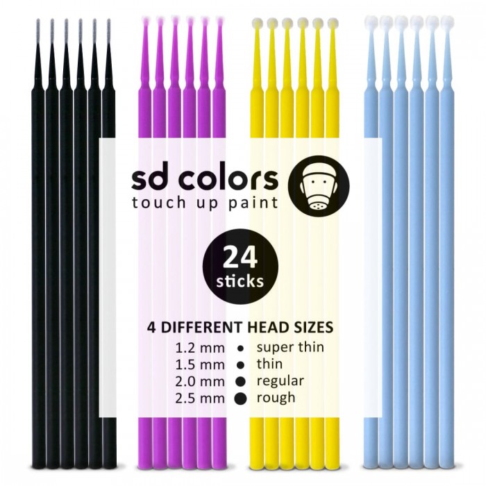 SD COLORS  15ml ANTI CORROSIVE liquid 24 pieces STICKS SWABS Clean Cloth Disposable Nitrile Gloves  box case  zipper   Kit Big